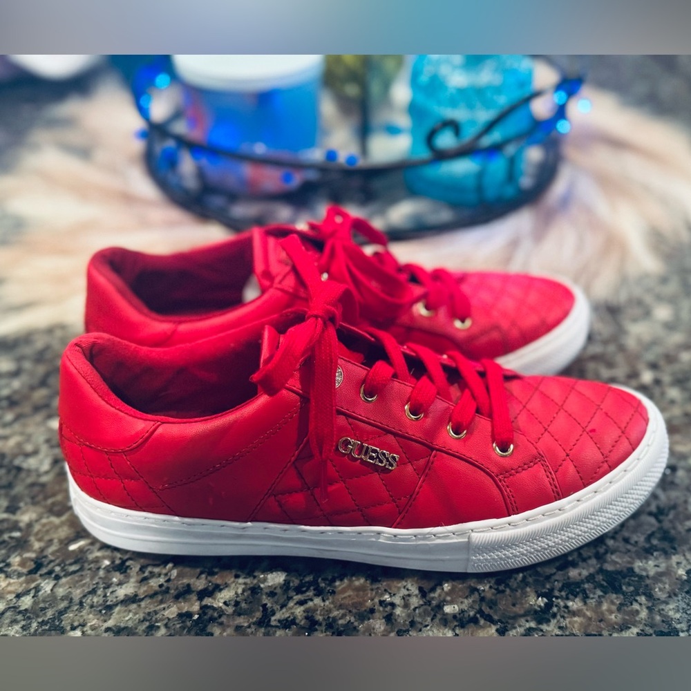 GUESS Women’s Loven Red Sneakers - Picture 5 of 7